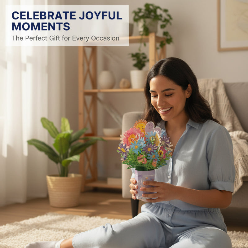 3D-Pop-up-Blumenstrauß-Grußkarte