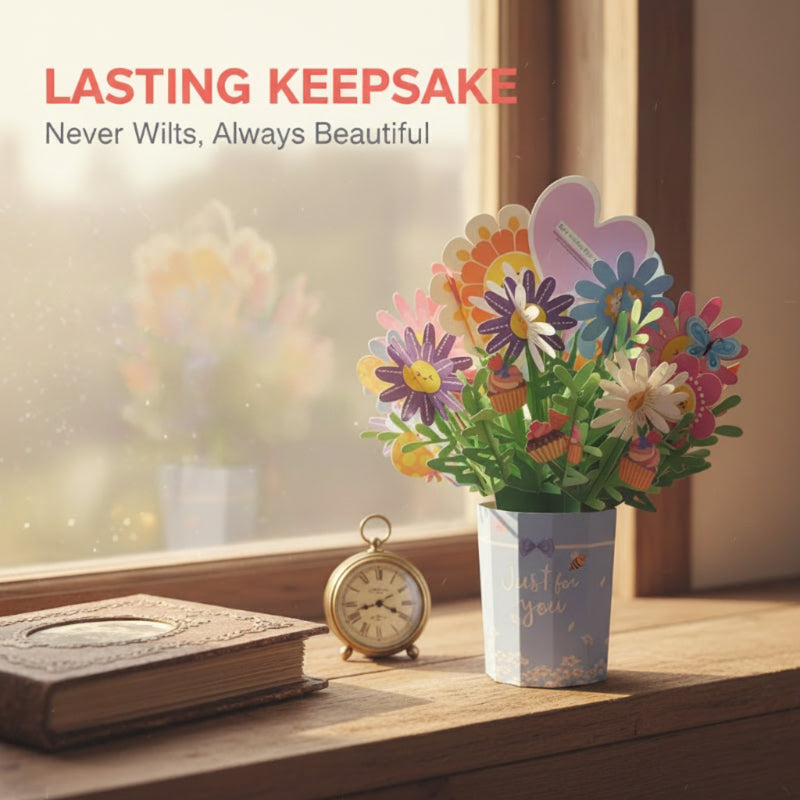 3D-Pop-up-Blumenstrauß-Grußkarte