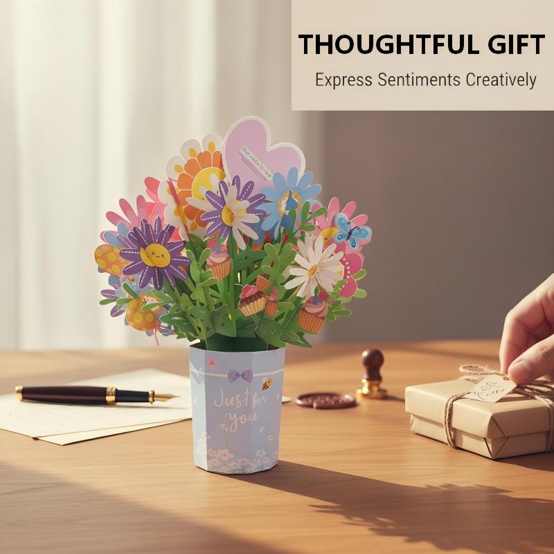 3D-Pop-up-Blumenstrauß-Grußkarte