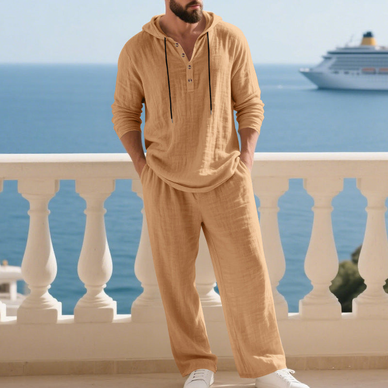 🔈🔈ZEITLICH BEGRENZTES ANGEBOT – 50 % RABATT🔥2-teiliges Set für Herren: weites Oberteil mit Kapuze und Hose