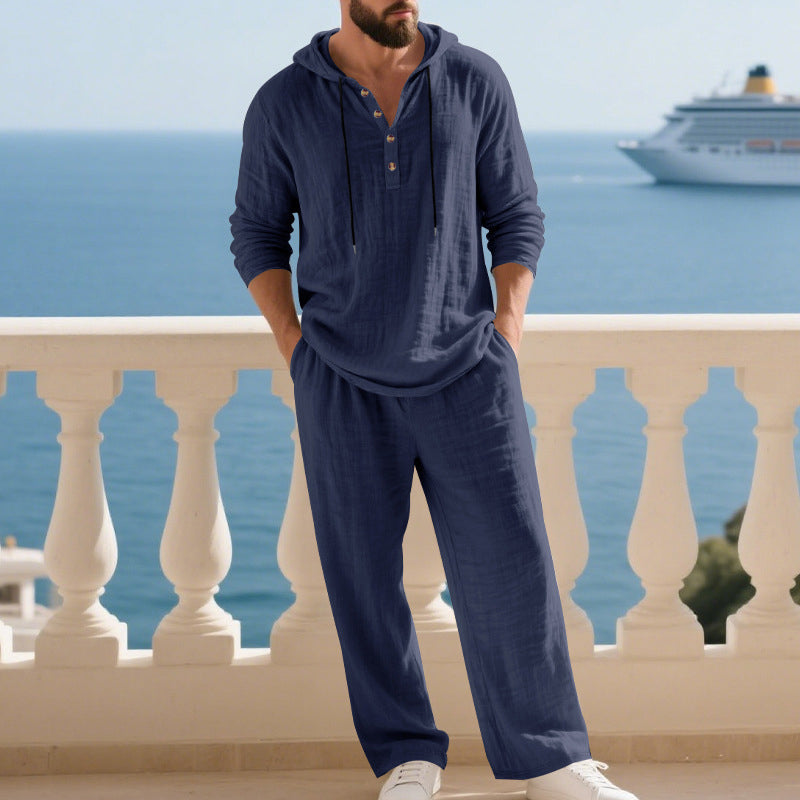 🔈🔈ZEITLICH BEGRENZTES ANGEBOT – 50 % RABATT🔥2-teiliges Set für Herren: weites Oberteil mit Kapuze und Hose