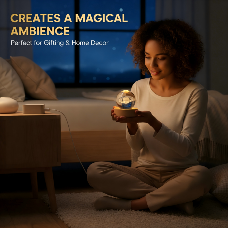 Gravierte Kristallglaskugel-Nachtlicht