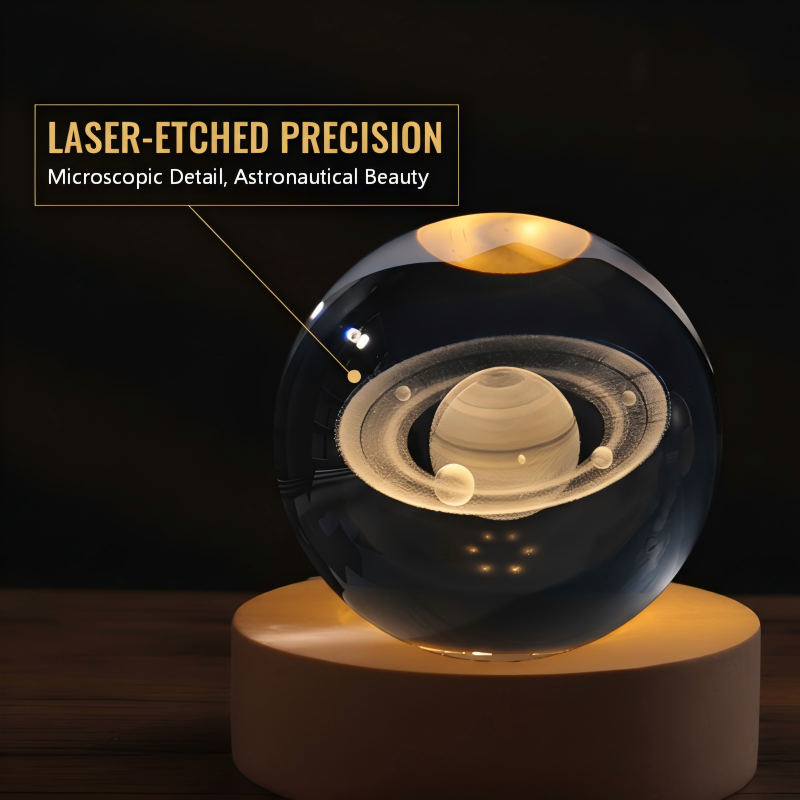 Gravierte Kristallglaskugel-Nachtlicht