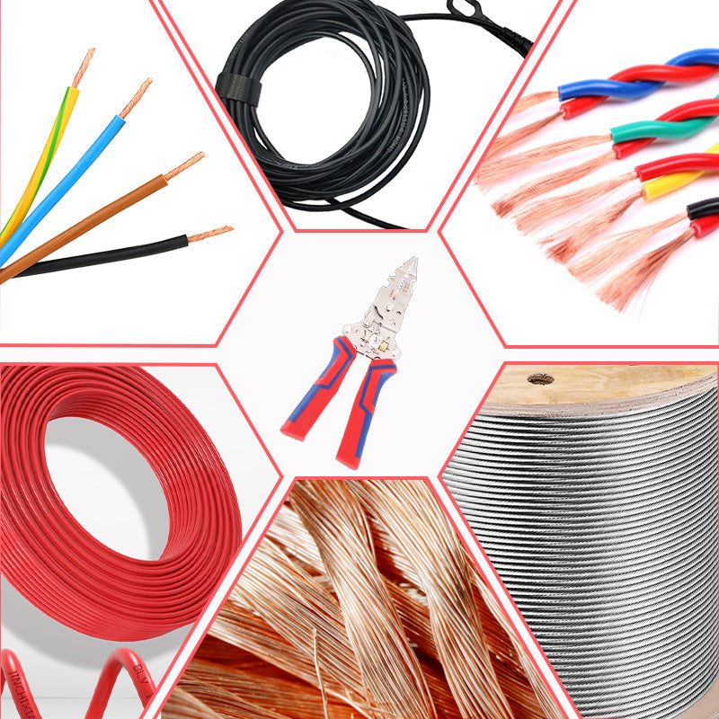 Klappbare Multifunktions-Abisolierzange für Elektriker mit integrierter Spannungsprüfungsfunktion