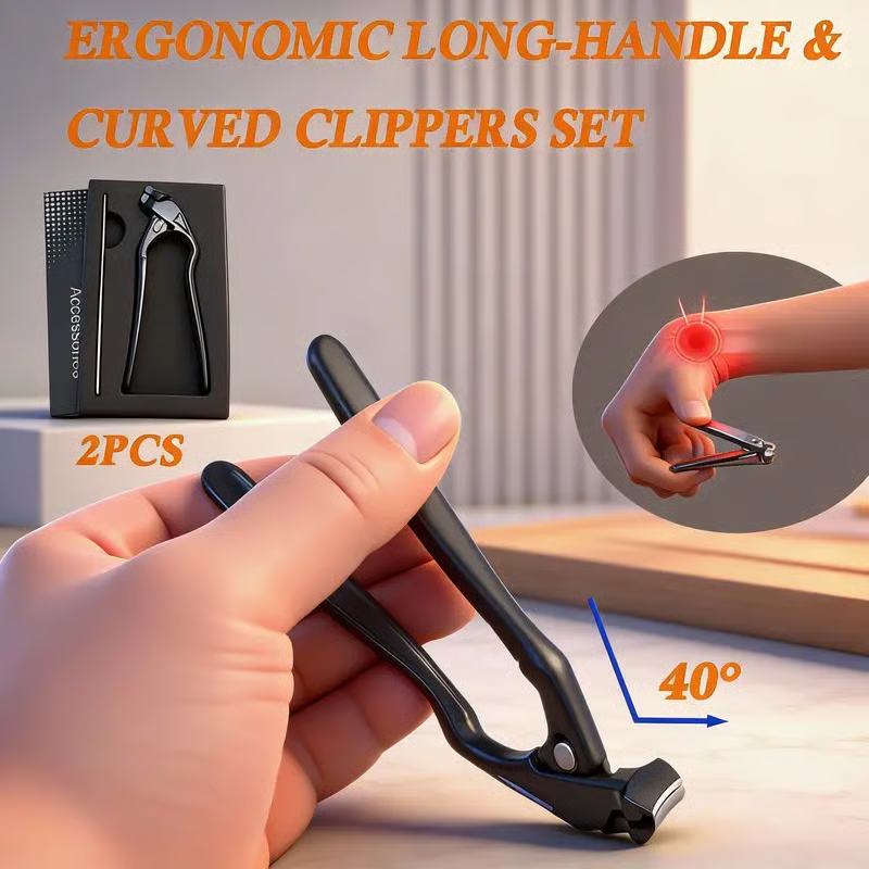 📢📢JETZT 60 % RABATT✨🔥Gebogene Nagelschere aus Edelstahl – Ergonomisch und einfach für Senioren