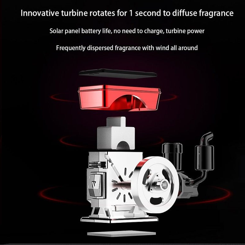 Solarbetriebener Auto-Diffusor mit automatischer Drehfunktion für Aromatherapie