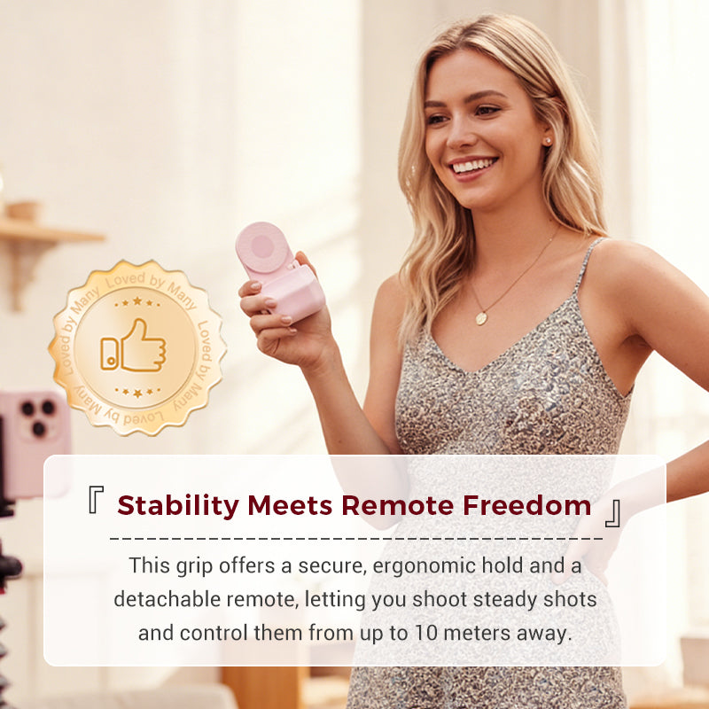 Pink Bluetooth-Kameragriff mit Fernauslöser