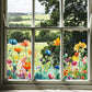 ✨LETZTER TAG DES AUSVERKAUFS 50 % RABATT!💐Bunter Blumenstrauß-Fensteraufkleber🖼️