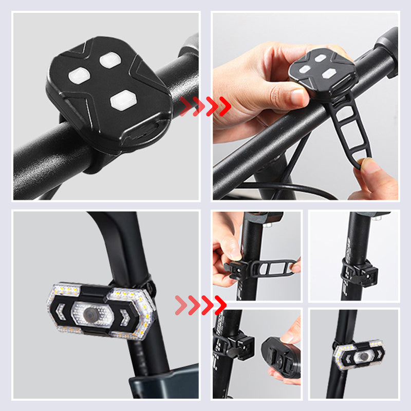 Drahtlos gesteuertes Rücklicht mit Blinker für Fahrrad