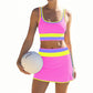👙🌊 3-teiliges Damen Bikini-Set – Hohe Taille, Color-Block & Zickzack-Design für Strand & Urlaub