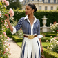 👚 50 % RABATT! 🔥 2-teiliges Set für Damen – Gestreiftes Hemd & weite Hose, lässiger Look, leichter Stoff & perfekt für den Sommer 🌸