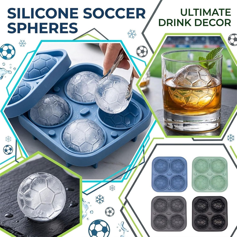🔥 Silikon Eisballform in Fußballform – perfekte Eiswürfel für Sommerdrinks 🧊⚽✨