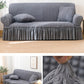 Sofaüberzug mit elastischen Rüschen und Noppenstruktur