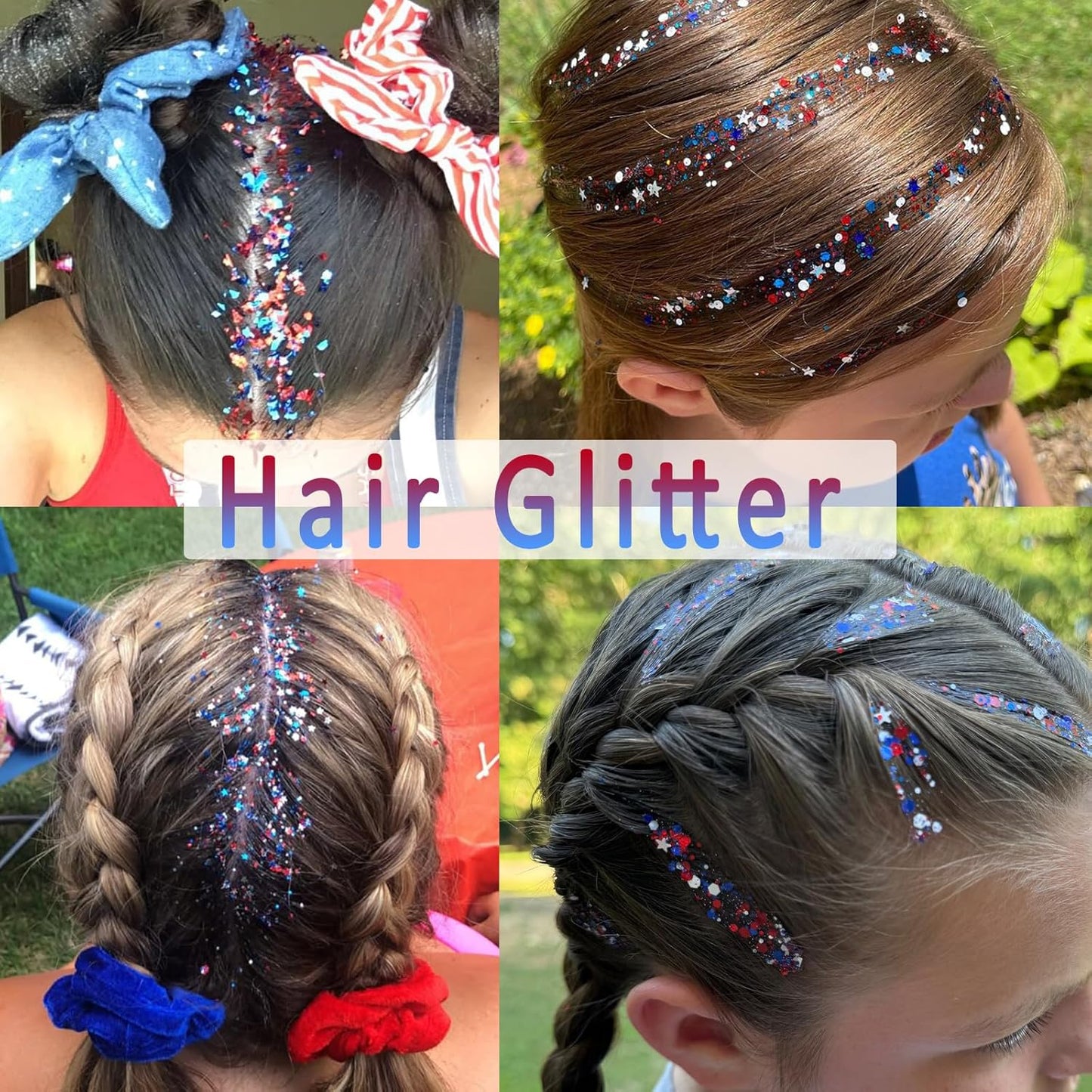 ✨🎆 BLITZANGEBOT 50 % RABATT! 3D-Glitzerstift für Partys – Rot, Weiß, Blau, einfach aufzutragen, sichere und abwaschbare Formel 🇫🇷