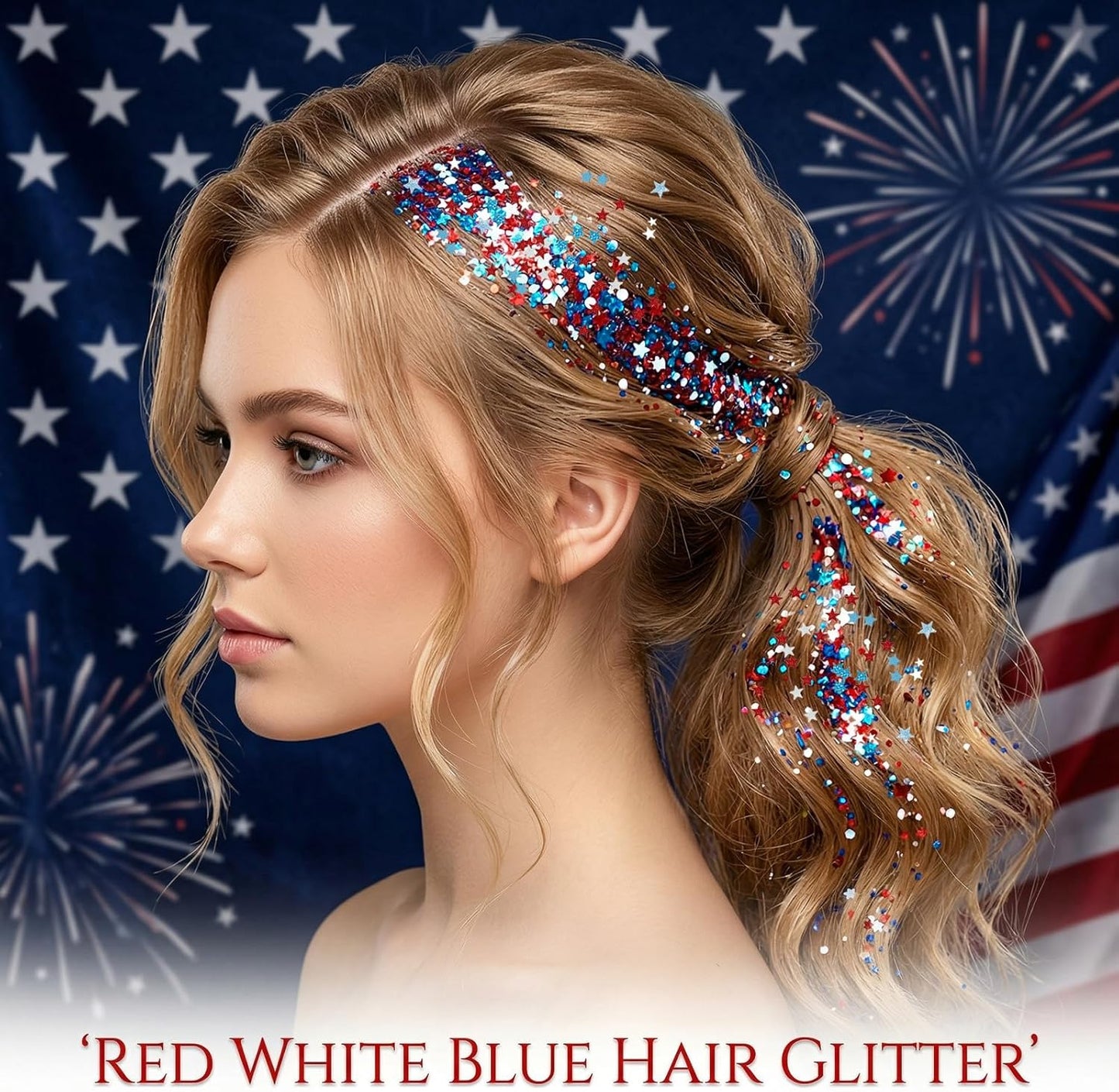 ✨🎆 BLITZANGEBOT 50 % RABATT! 3D-Glitzerstift für Partys – Rot, Weiß, Blau, einfach aufzutragen, sichere und abwaschbare Formel 🇫🇷