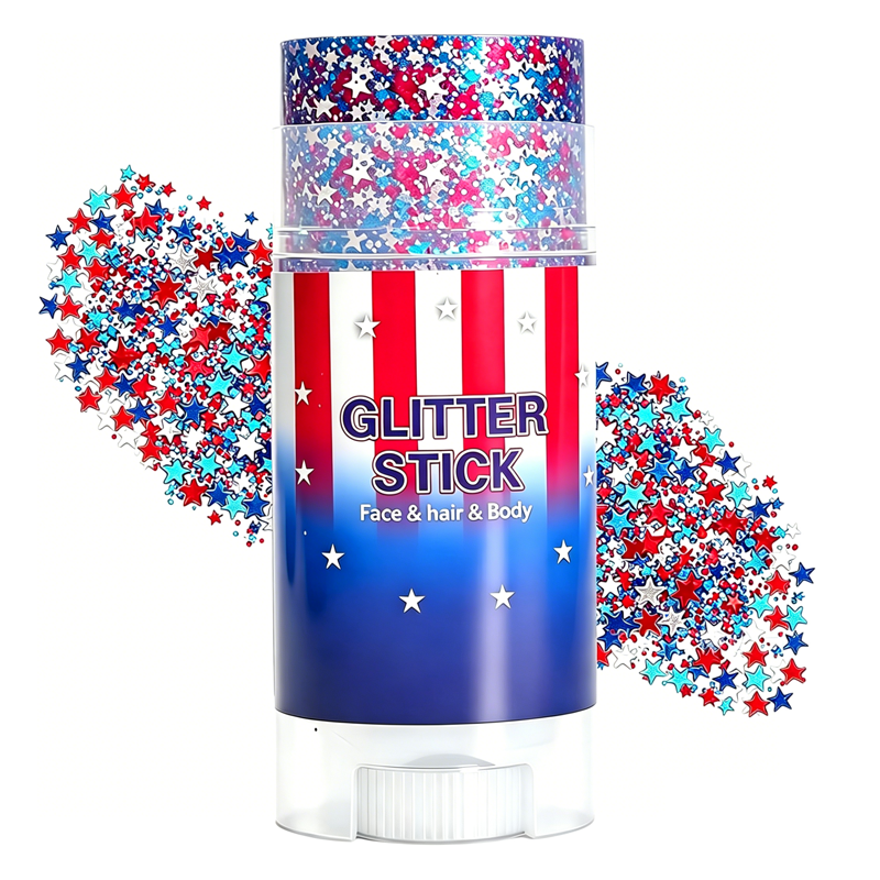 ✨🎆 BLITZANGEBOT 50 % RABATT! 3D-Glitzerstift für Partys – Rot, Weiß, Blau, einfach aufzutragen, sichere und abwaschbare Formel 🇫🇷