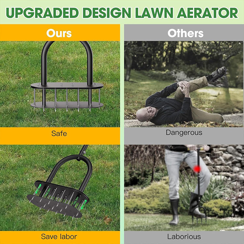 ⏳🔥LIMITED-TIME 50% OFF! ⏰🌱 50% OFF NOW!   Heavy-Duty Manual Lawn Coring Aerator🔧