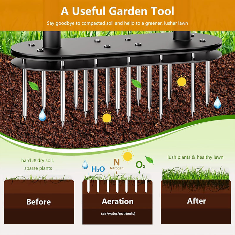 ⏳🔥LIMITED-TIME 50% OFF! ⏰🌱 50% OFF NOW!   Heavy-Duty Manual Lawn Coring Aerator🔧