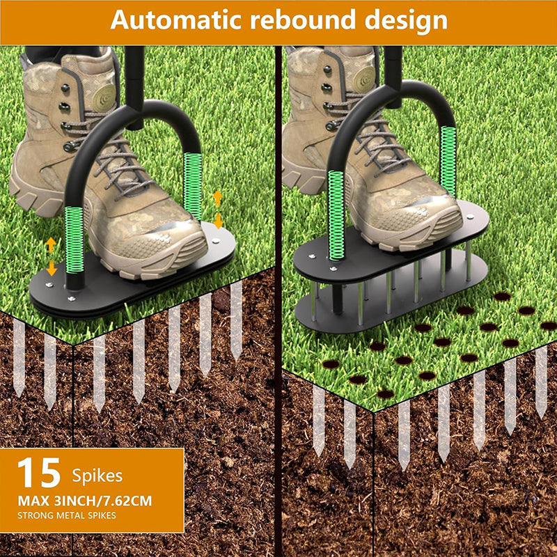 ⏳🔥LIMITED-TIME 50% OFF! ⏰🌱 50% OFF NOW!   Heavy-Duty Manual Lawn Coring Aerator🔧