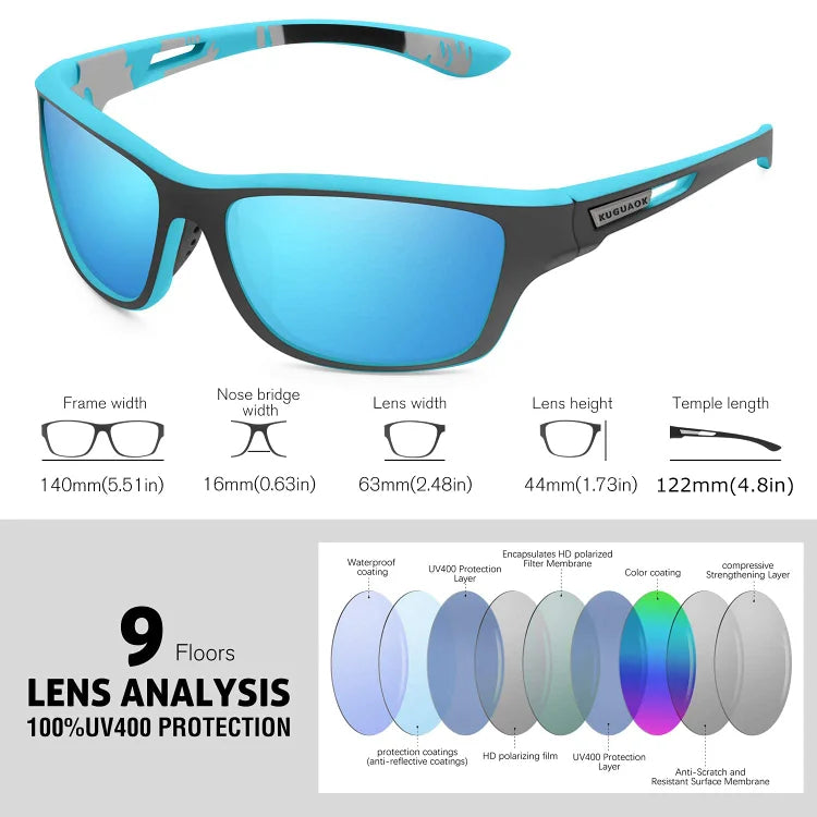 2026 Herren-Outdoor-Sportsonnenbrille mit entspiegelten, polarisierten Gläsern