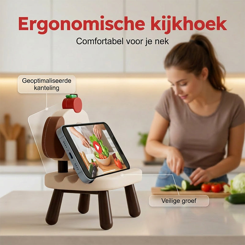 Niedlicher Handyhalter in Form eines Cartoon-Stuhls