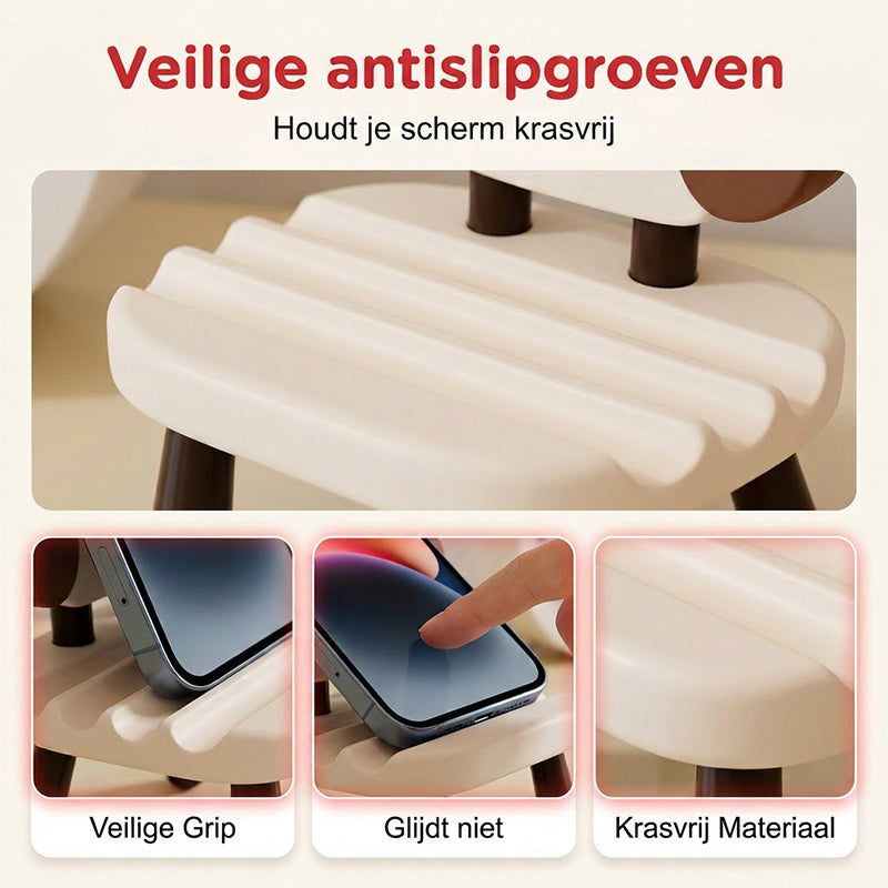Niedlicher Handyhalter in Form eines Cartoon-Stuhls
