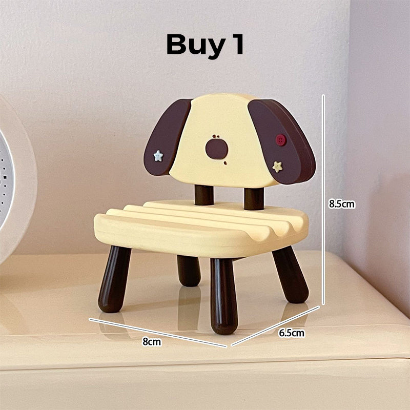 Niedlicher Handyhalter in Form eines Cartoon-Stuhls
