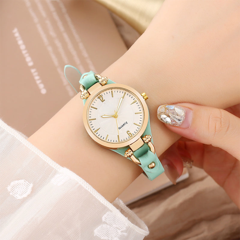 ⌚ Luxuriöse Vintage-Damenuhr mit dünnem Band & Lederarmband – elegantes Quarzwerk, zeitloses Design & vielseitig – perfekt für Alltag, Büro & besondere Anlässe