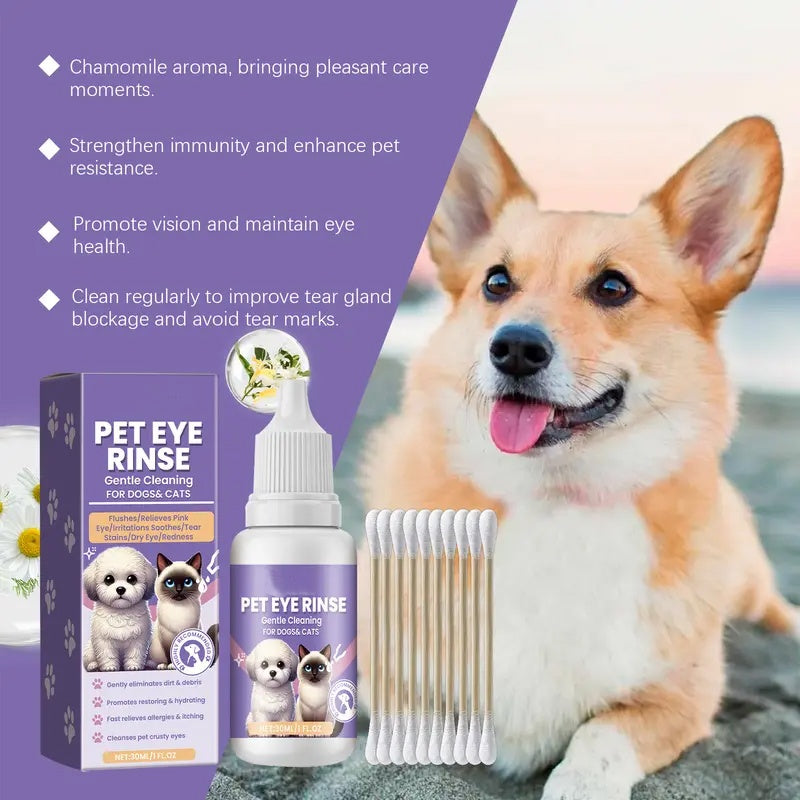 🔥Heißer Sale: 50 % Rabatt🔥 Sanfte Augenspülung für Hunde und Katzen – alkoholfrei, entfernt Fremdkörper, 150 ml 🐶