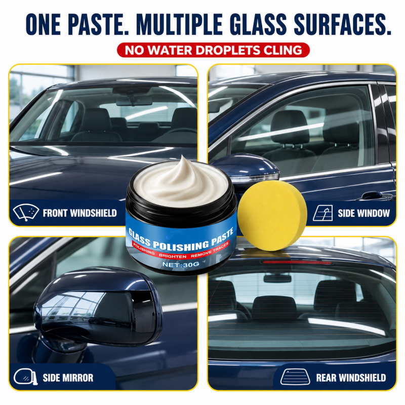 🔥57 % RABATT🔥 Ölfilm-Entferner für Autoglas – Beseitigt Blendungen und Wischstreifen, macht das Glas wasserabweisend, geeignet für alle Glasarten – inklusive Schwamm! 🚗