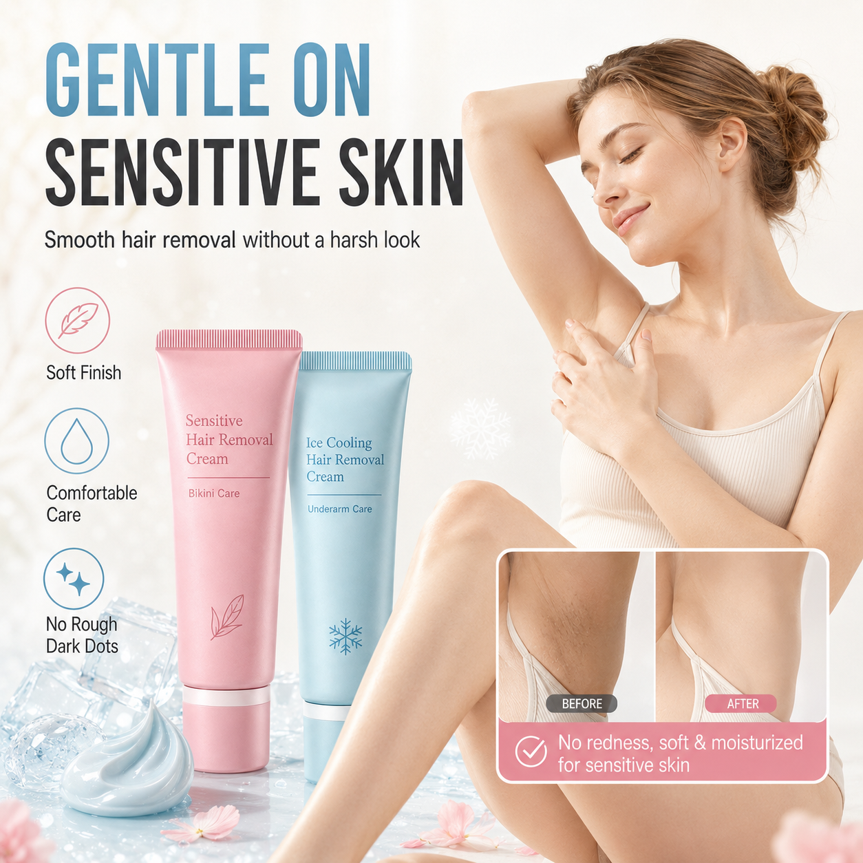 🥳TOP-PRODUKT 2026🥳 Enthaarungscreme – Angereichert mit Rosen- und Lavendelöl, Niacinamid für strahlende Haut – Hemmt das Nachwachsen, für langanhaltend glatte Haare! 💖💨
