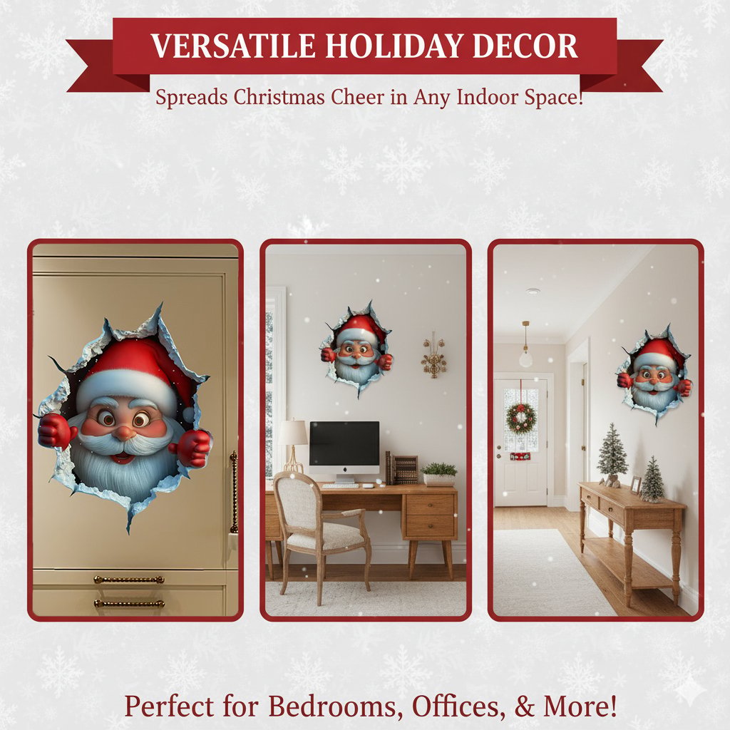 🎅Weihnachtsmann-Überraschung – 3D-Wandtattoos