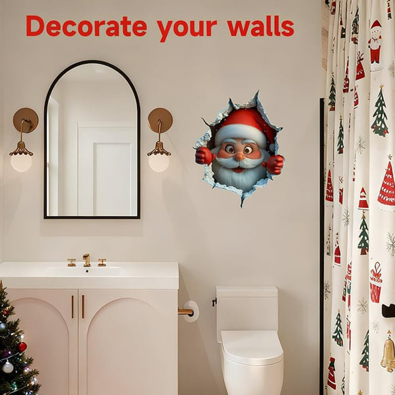 🎅Weihnachtsmann-Überraschung – 3D-Wandtattoos