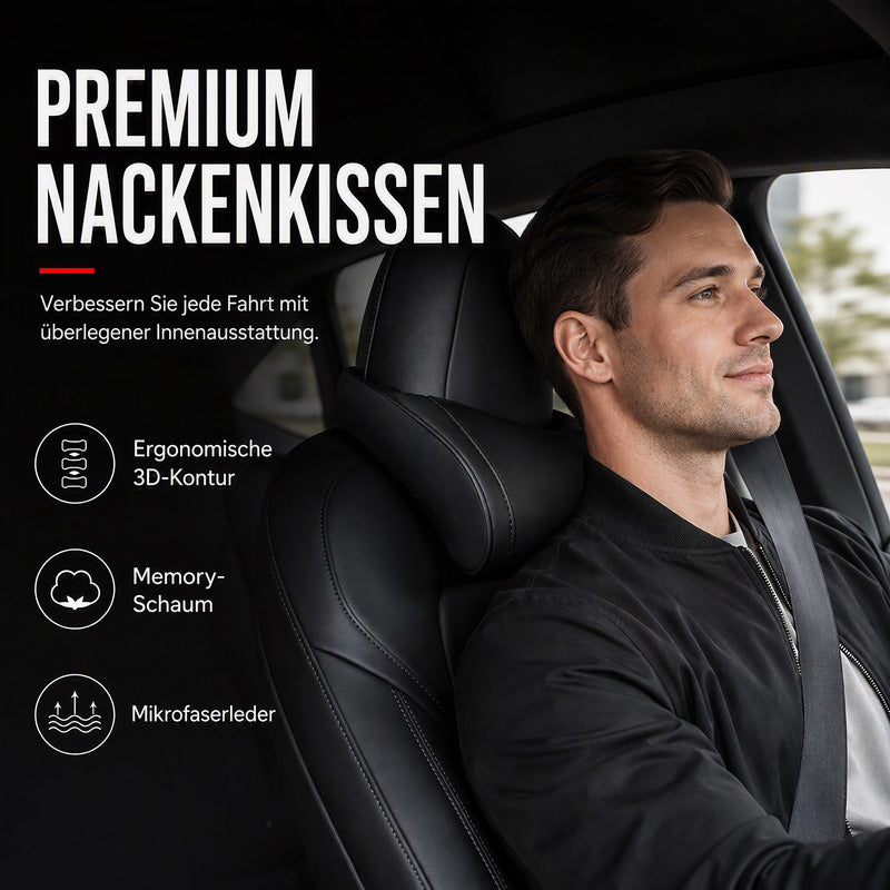 🚗💤 Müdigkeit am Steuer vorbeugen! Universelles Memory-Schaum Kopf- und Nackenstützkissen fürs Auto – ergonomische Unterstützung für entspanntes Fahren auf langen Strecken.