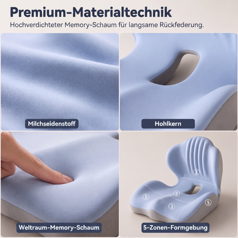 🔥 Heute -50 %!🚗🪑Ergonomisches Sitzkissen aus Memory-Schaum – Integrierte Rückenstütze, orthopädisch & vielseitig – Ideal für Bürostuhl, Auto & Homeoffice ✨