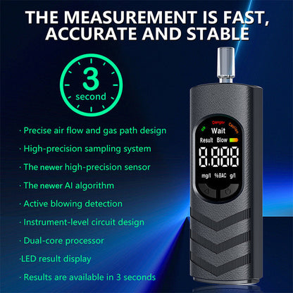 📢📢50 % RABATT!! ⏰🚔Nachfüllbarer Alkoholtester mit LCD-Display und Sprachausgabe