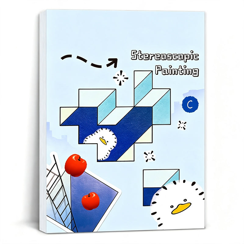 📢📢50 % RABATT!! ⏰3D-Stereo-Malbuch für Kinder zum Nachzeichnen mit Ausmal- und Ausschneideaufgaben