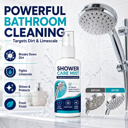 🚿✨Schnell wirkendes Dusch-Entkalkungsspray – Löst hartnäckige Mineralablagerungen und Kalkflecken. Sorgt wieder für einen ungehinderten Wasserfluss und Glanz – einfach aufsprühen und abwischen! 🧼💪