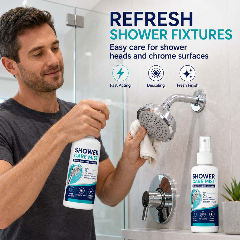 🚿✨Schnell wirkendes Dusch-Entkalkungsspray – Löst hartnäckige Mineralablagerungen und Kalkflecken. Sorgt wieder für einen ungehinderten Wasserfluss und Glanz – einfach aufsprühen und abwischen! 🧼💪