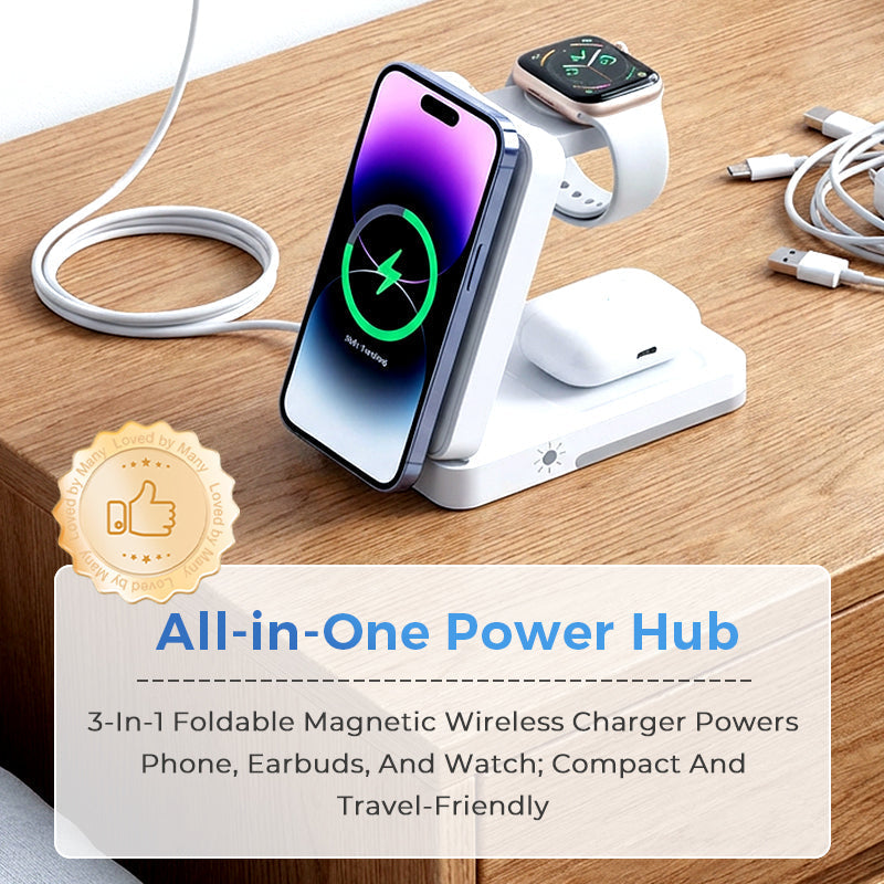 🔋 3-in-1-klappbarer magnetischer Ladeständer für Alltagsgeräte