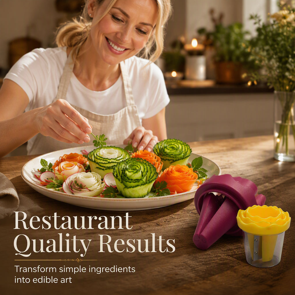 🥕✨ Manueller Gemüseschneider und -wickler zum Schnitzen von Rosen – Verwandeln Sie Möhren in nur 60 Sekunden in Rosen wie im Restaurant! 🌹🍽️