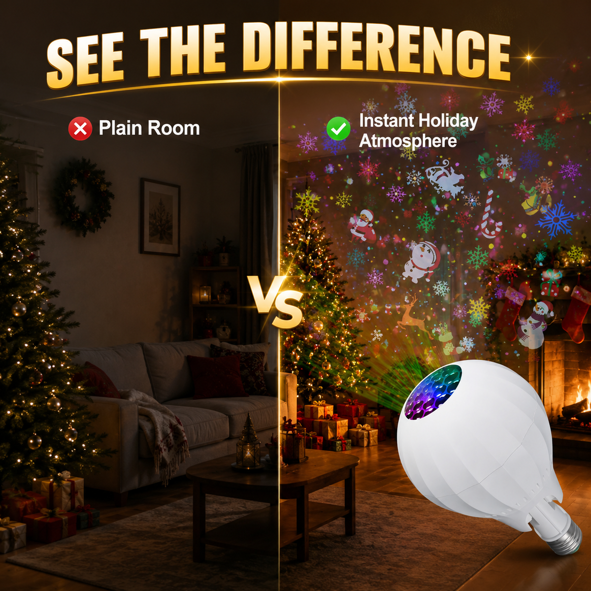 ✨50 % RABATT✨Bunter, rotierender Weihnachtsstimmungs-Projektor