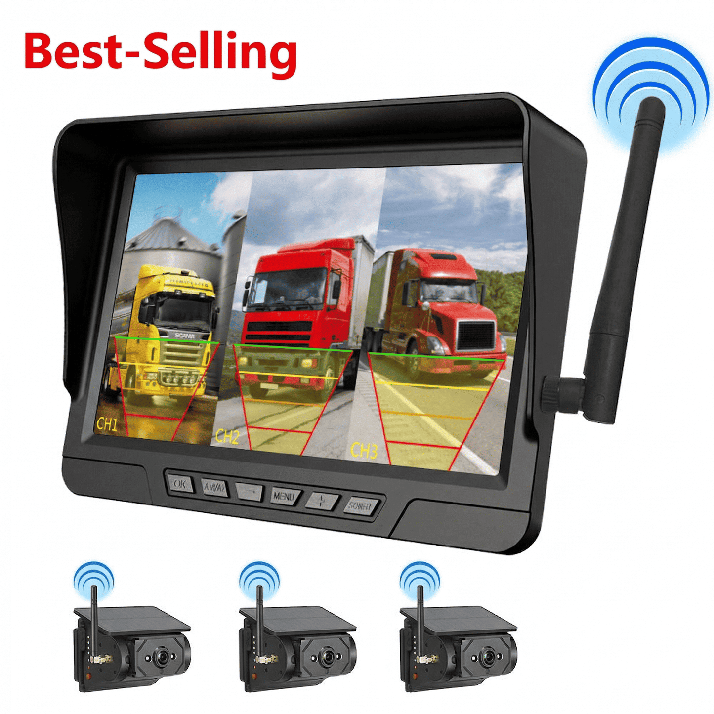 🏆 50 % Rabatt!! 🚛 Fahren Sie mit Zuversicht! Kabellose 1080P HD Rückfahrkamera – Split-Screen-System für LKW & Wohnmobile