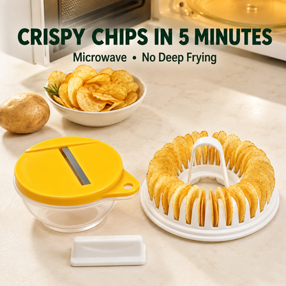 DIY-Kartoffelchip-Maker für die Mikrowelle mit Schneide- und Schüssel-Set