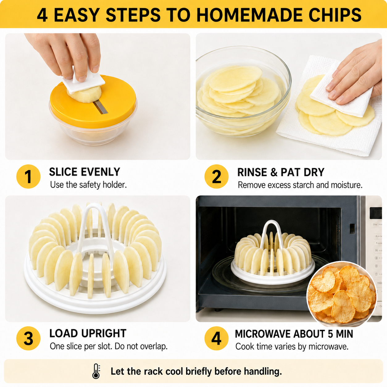DIY-Kartoffelchip-Maker für die Mikrowelle mit Schneide- und Schüssel-Set