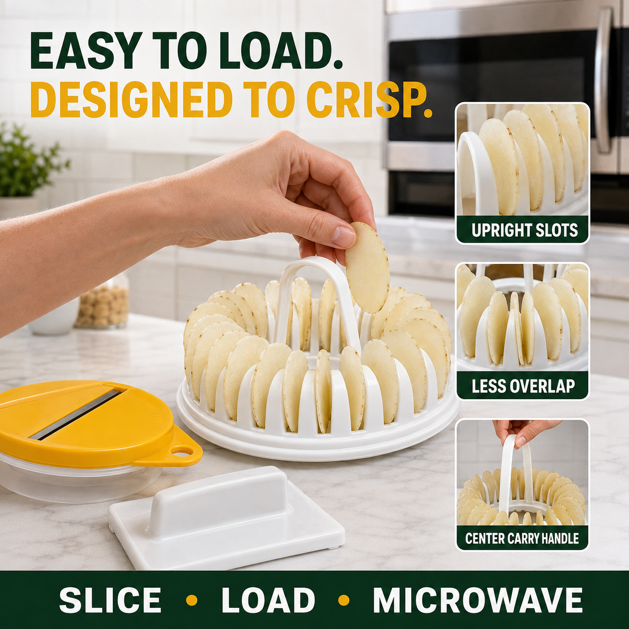 DIY-Kartoffelchip-Maker für die Mikrowelle mit Schneide- und Schüssel-Set