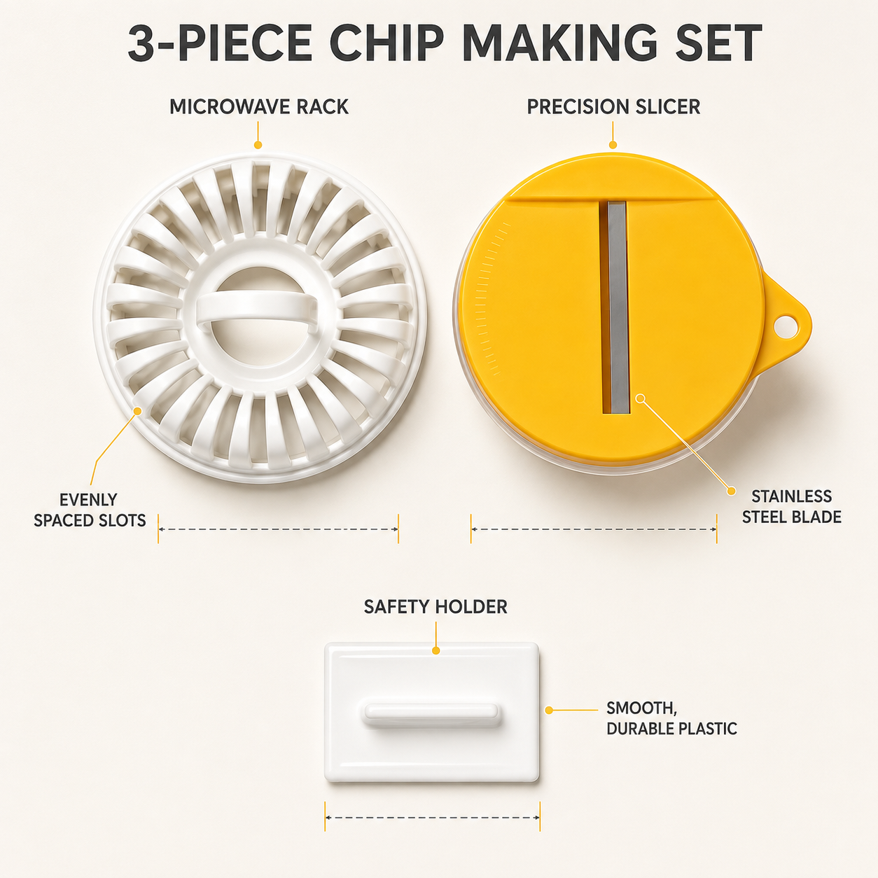 DIY-Kartoffelchip-Maker für die Mikrowelle mit Schneide- und Schüssel-Set
