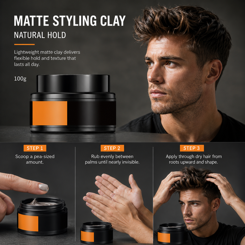 Leichte Haarstyling-Clay für Männer mit starkem Halt