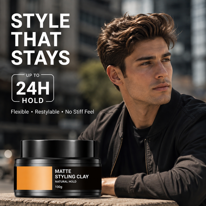 Leichte Haarstyling-Clay für Männer mit starkem Halt