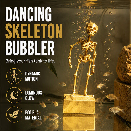 ⏳🔥NUR FÜR BEGRENZTE ZEIT: 50 % RABATT! ⏰💧Tanzendes Skelett-Aquarium-Sprudler💀